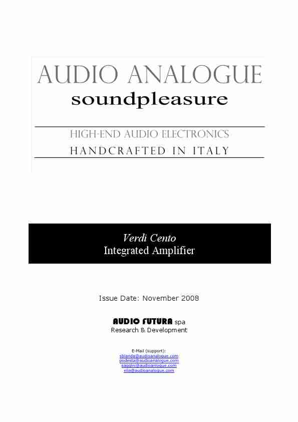 Audio Analogue SRL Stereo Amplifier Verdi Cento-page_pdf